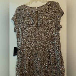 Beige- sequin Marina dress, size 14